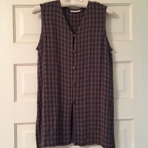 Vintage Light Sleeveless Vest Tunic Top VTG